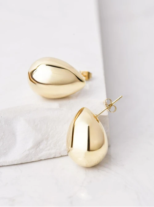 Kolczyki dmuchane, kropla, złoty S205151Z00