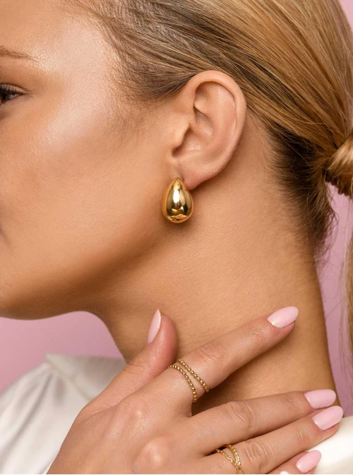 Kolczyki dmuchane, kropla, złoty S205151Z00