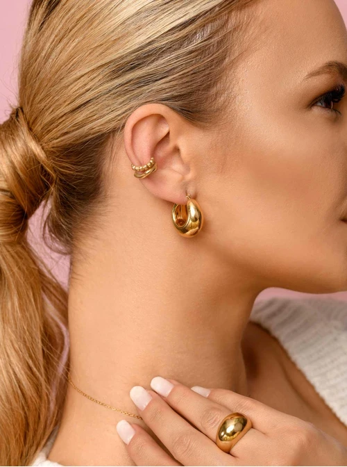 Kolczyki dmuchane księżyce, złoty S205095Z00