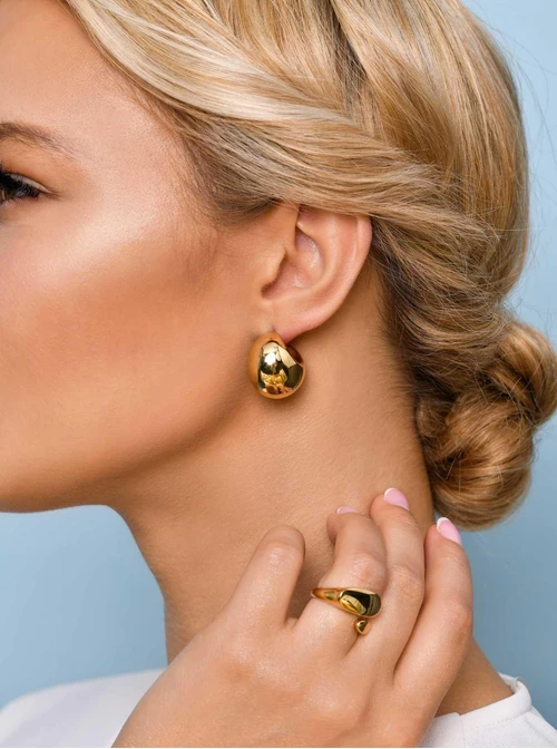 Kolczyki dmuchane księżyce, złoty S205556Z00