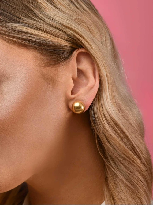 Kolczyki dmuchane kule, (1,4 cm) złoty S204709Z00