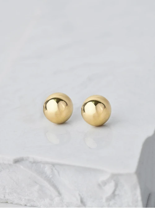 Kolczyki dmuchane kule, (1 cm) złoty S204708Z00