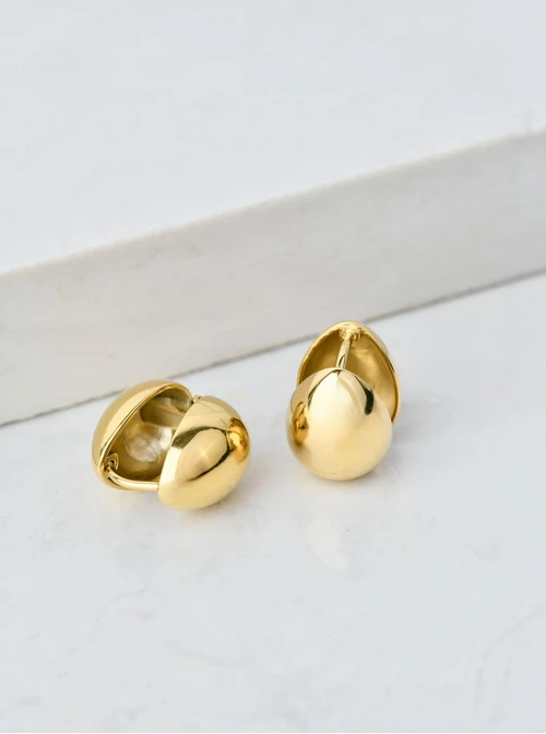 Kolczyki dmuchane łezki, kropelki, złoty S205285Z00