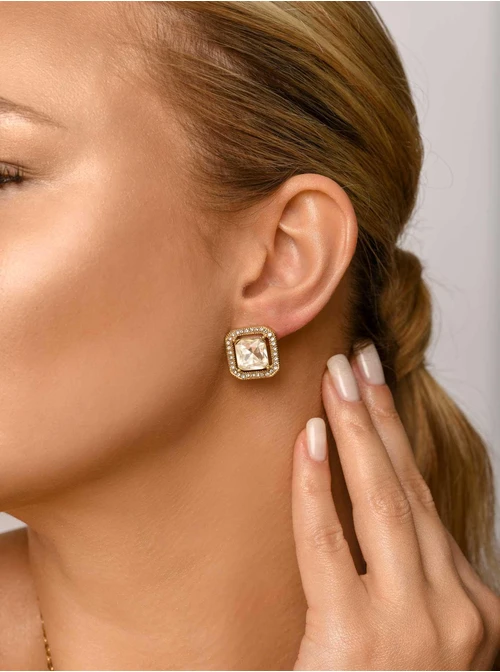 Kolczyki kryształ, złoty S205294Z02