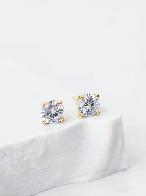 Kolczyki kryształek, złoty S205350Z02