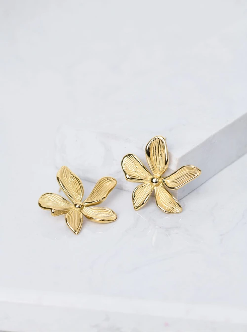 Kolczyki kwiaty, złoty S205463Z00