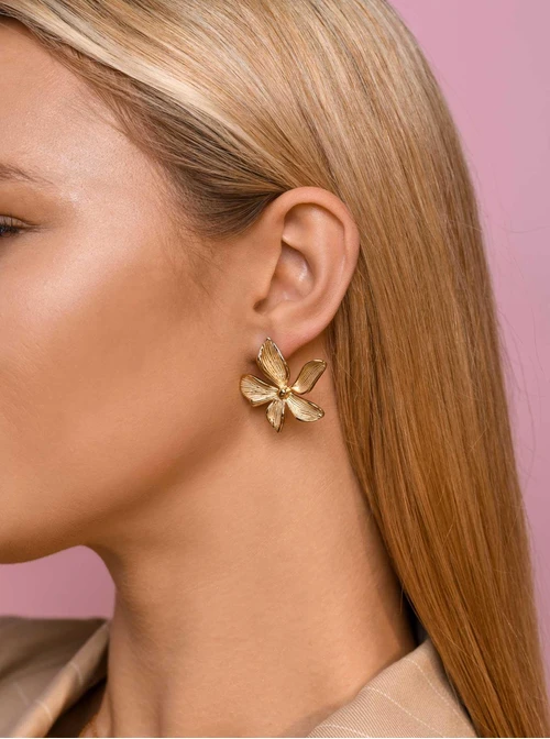 Kolczyki kwiaty, złoty S205463Z00