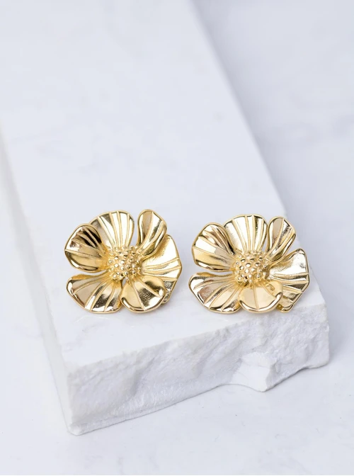 Kolczyki kwiaty, złoty S205464Z00