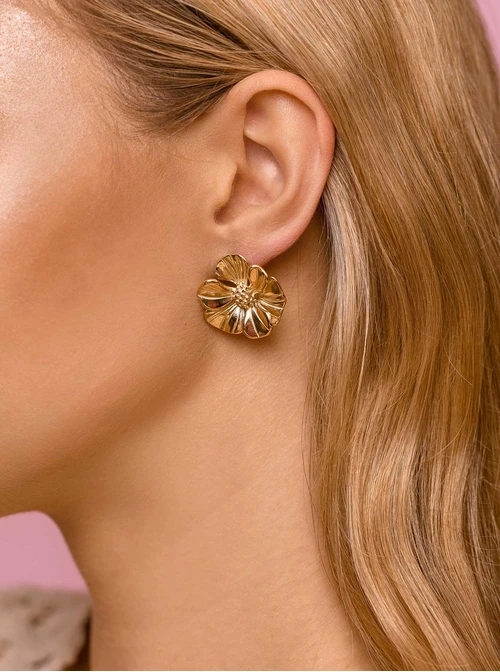 Kolczyki kwiaty, złoty S205464Z00