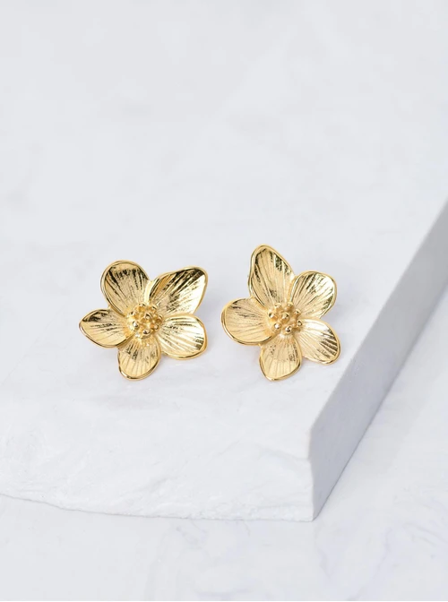 Kolczyki kwiaty, złoty S205465Z00