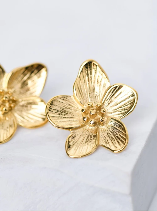 Kolczyki kwiaty, złoty S205465Z00