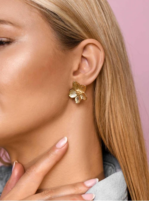 Kolczyki kwiaty, złoty S205465Z00