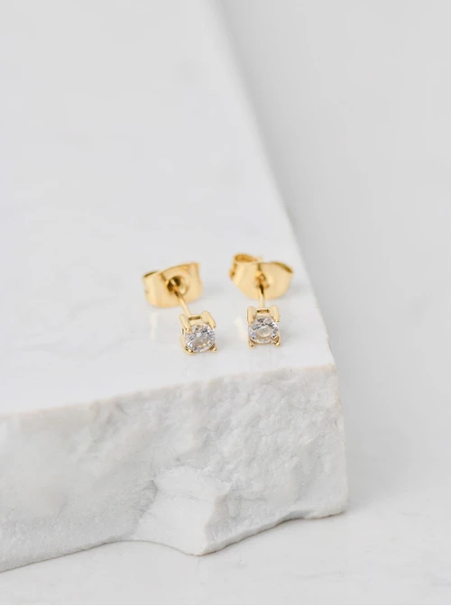 Kolczyki malutki kryształek, złoty S205348Z02