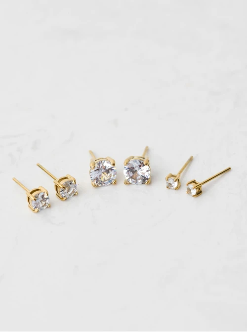 Kolczyki malutki kryształek, złoty S205348Z02