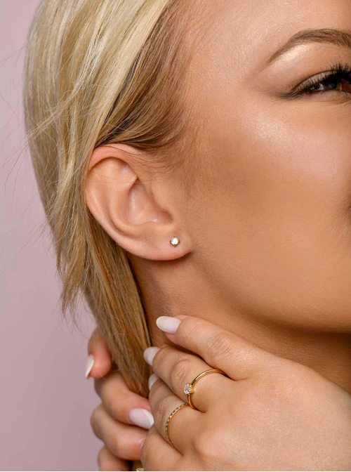 Kolczyki malutki kryształek, złoty S205348Z02