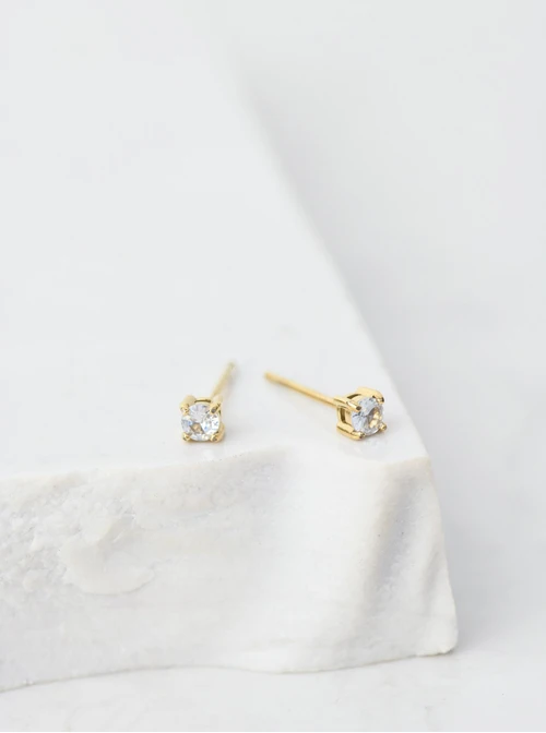 Kolczyki malutki kryształek, złoty S205348Z02