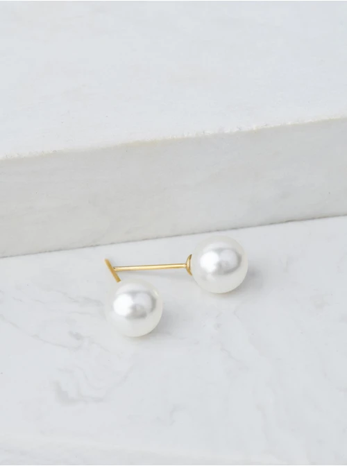 Kolczyki perełki, biały, złoty S205298Z00