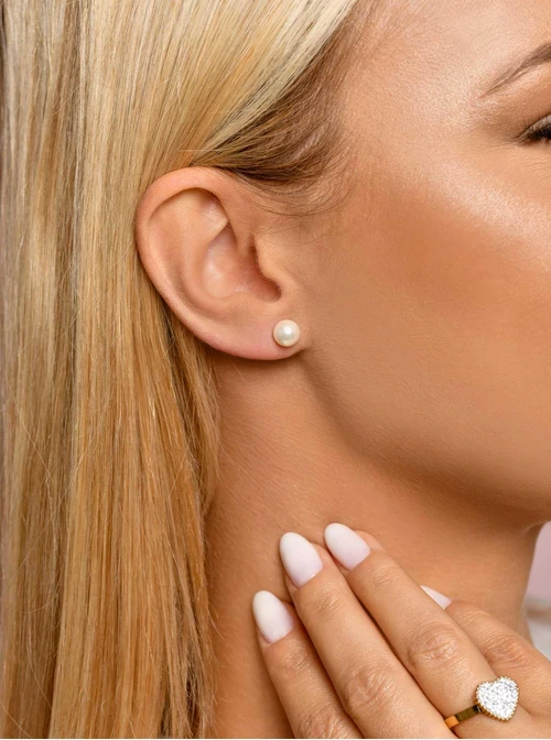 Kolczyki perełki, biały, złoty S205298Z00