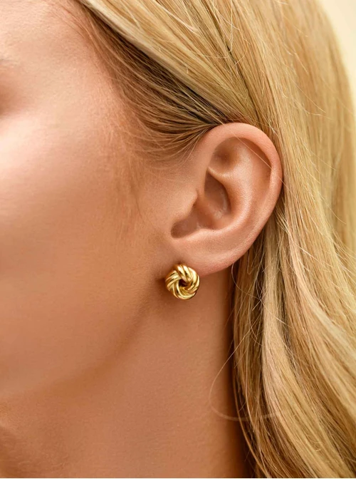 Kolczyki plecione, złoty S205105Z00