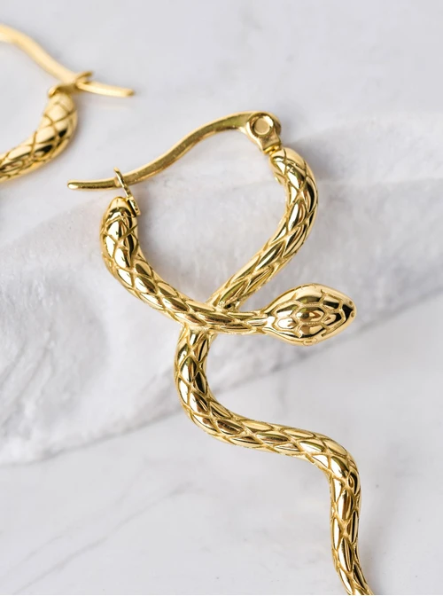 Kolczyki wiszące, Wąż, złoty S205479Z00