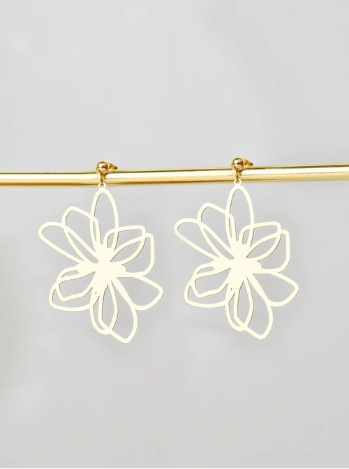 Kolczyki wiszące kwiaty, złoty S205384Z00