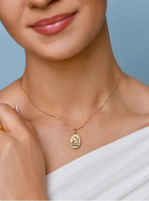 Naszyjnik Medalik Anioł Stróż, złoty S306117Z00