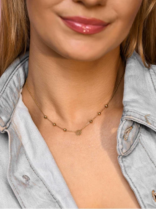 Naszyjnik Rozeta Vezzi, kuleczki,  złoty S305323Z00