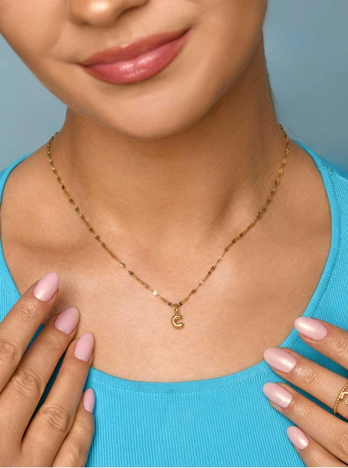 Naszyjnik dmuchana literka C, złoty S305736Z00