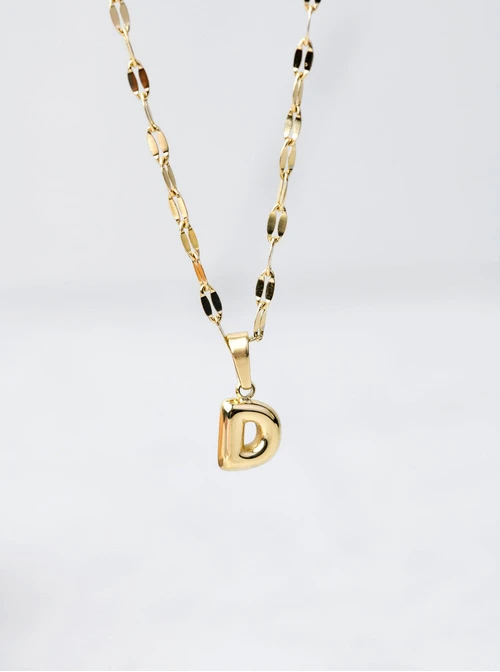 Naszyjnik dmuchana literka D, złoty S305735Z00