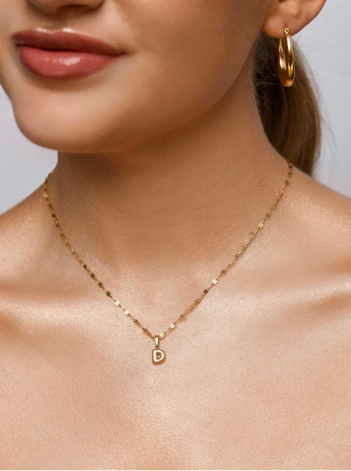 Naszyjnik dmuchana literka D, złoty S305735Z00