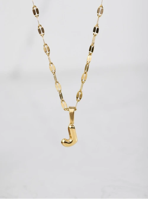 Naszyjnik dmuchana literka J, złoty S305731Z00