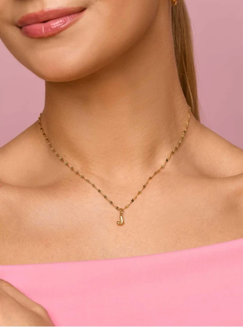 Naszyjnik dmuchana literka J, złoty S305731Z00