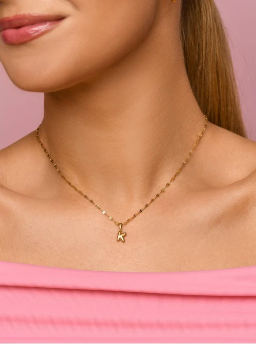 Naszyjnik dmuchana literka K, złoty S305740Z00