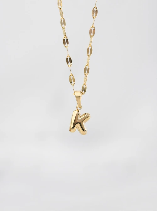 Naszyjnik dmuchana literka K, złoty S305740Z00