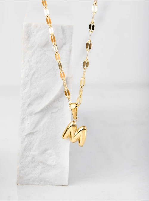 Naszyjnik dmuchana literka M, złoty S305741Z00