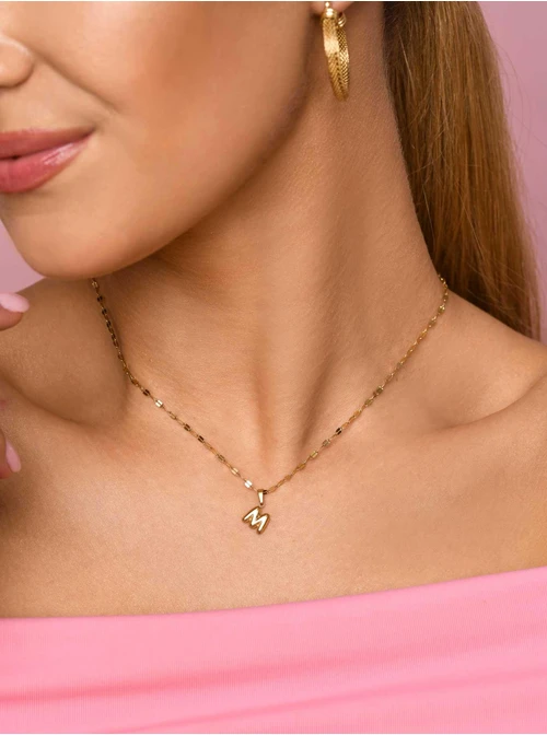 Naszyjnik dmuchana literka M, złoty S305741Z00