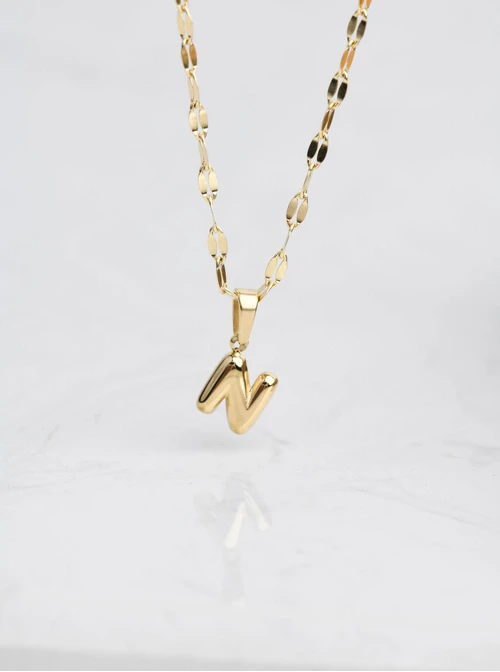 Naszyjnik dmuchana literka N, złoty S305738Z00