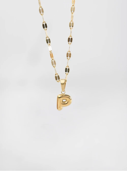 Naszyjnik dmuchana literka P, złoty S305729Z00