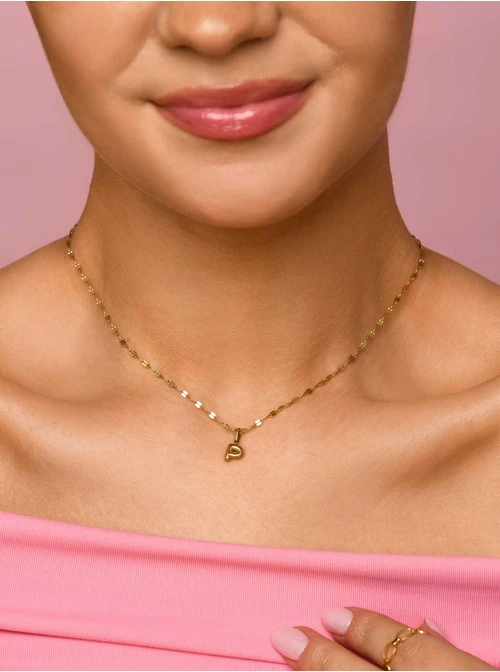 Naszyjnik dmuchana literka P, złoty S305729Z00