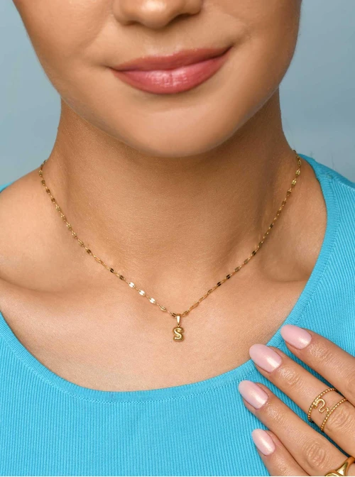 Naszyjnik dmuchana literka S, złoty S305739Z00