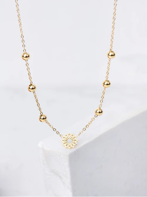 [Zestaw] Naszyjnik Rozeta Vezzi, kuleczki,  złoty S305323Z00