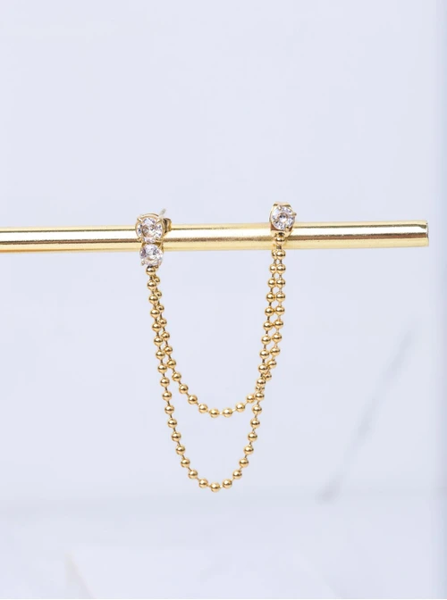 Nausznica z kryształkami, złoty S205358Z00