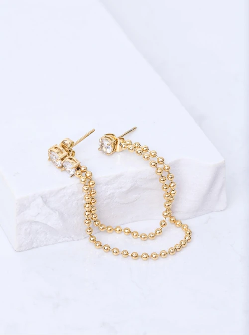 Nausznica z kryształkami, złoty S205358Z00