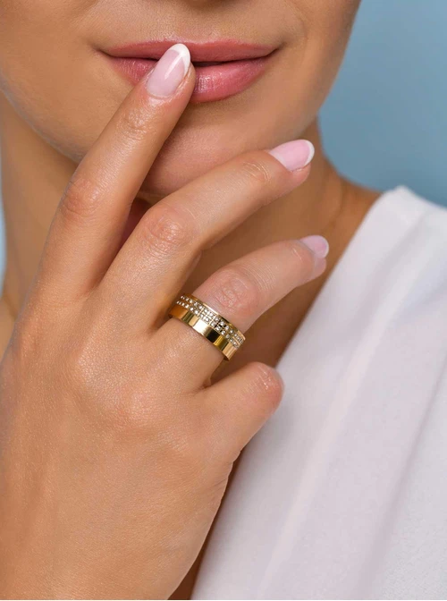 Obrączka kryształki, złoty S405697Z00