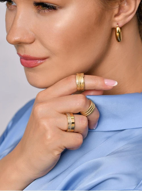 Obrączka kryształki, złoty S405697Z00