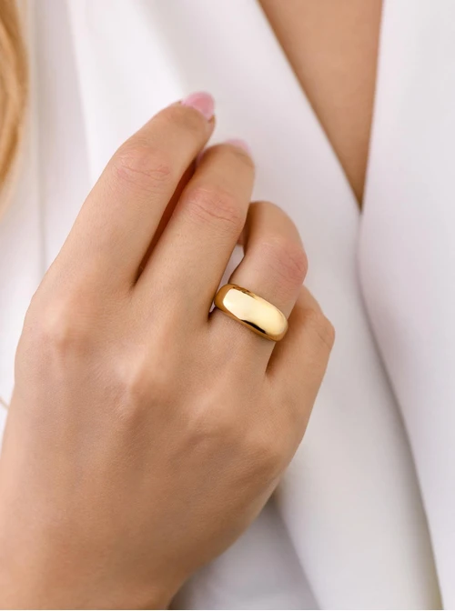 Pierścionek dmuchany, złoty S405695Z00