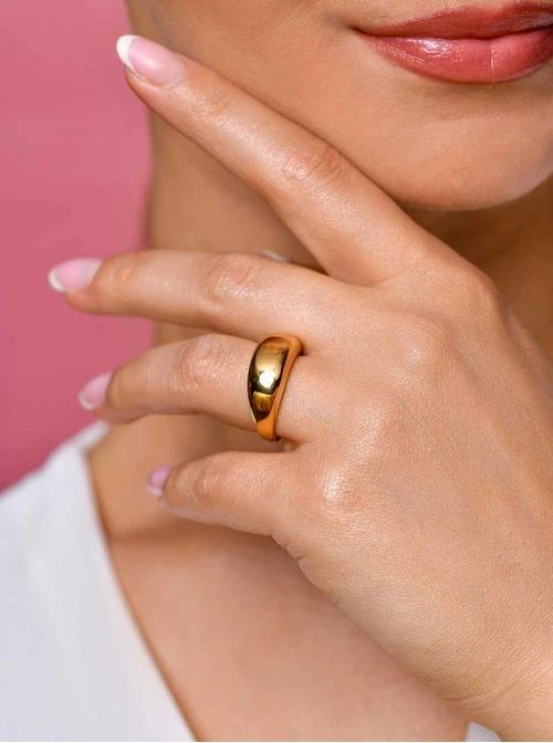 Pierścionek dmuchany, złoty S405695Z00