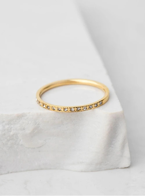 Pierścionek kryształki, złoty S405696Z00