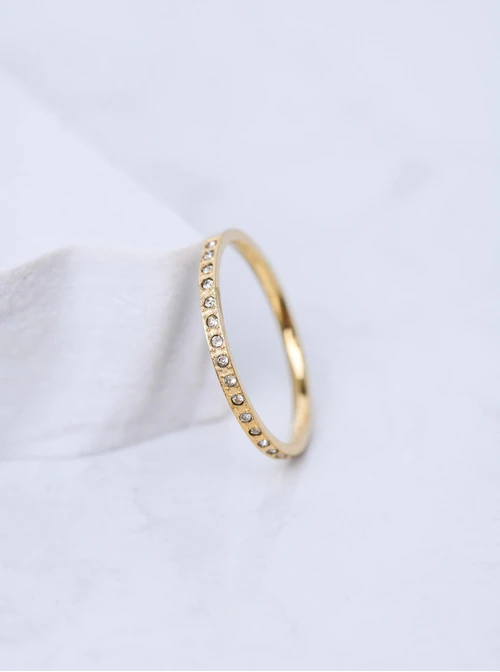 Pierścionek kryształki, złoty S405696Z00