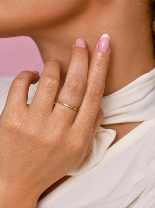 Pierścionek kryształki, złoty S405696Z00